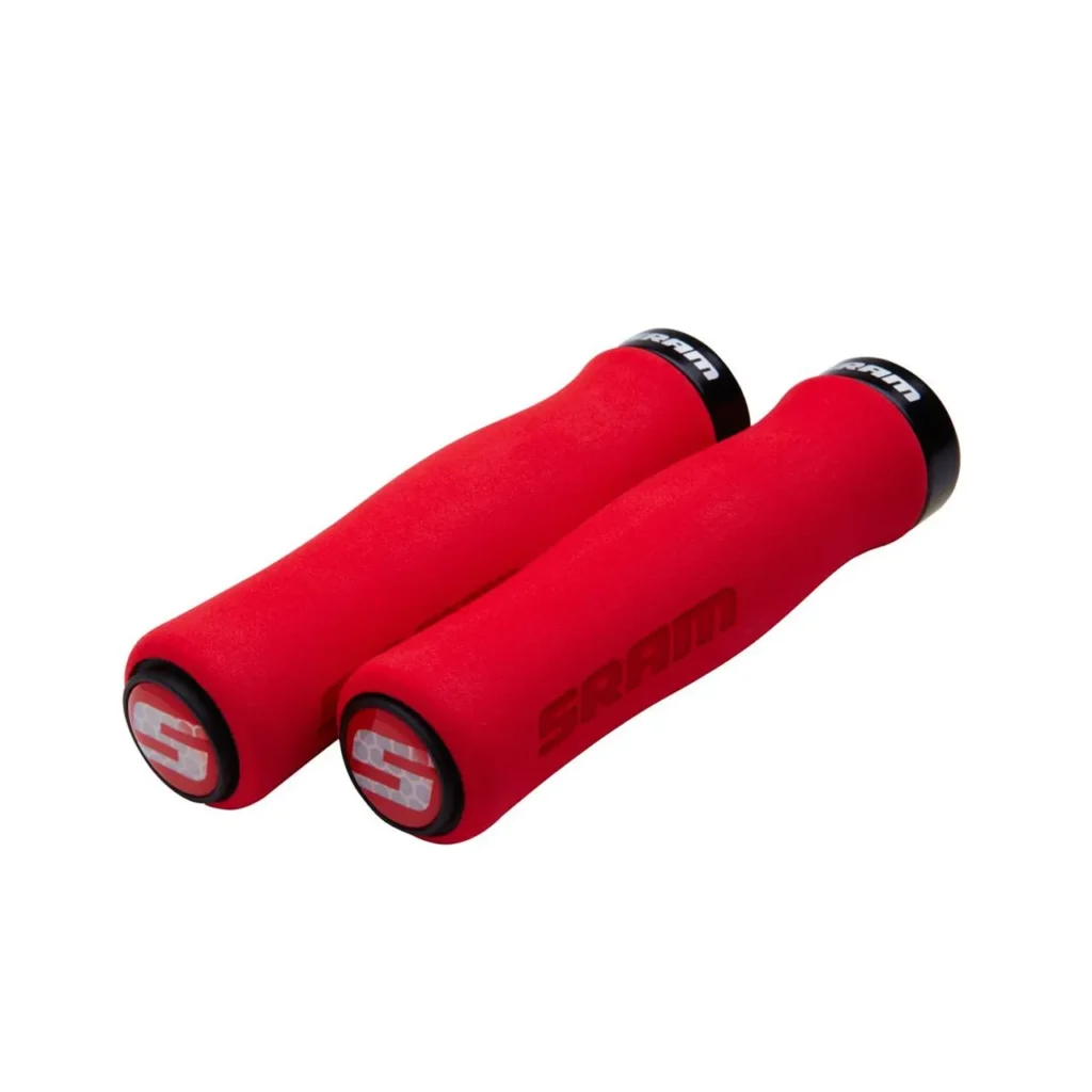 Poignées Sram Foam Locking Grips 129mm rouge