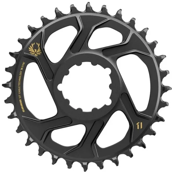 Plateau Sram Eagle 12v 34 dents Offset 3mm (Noir / Or)