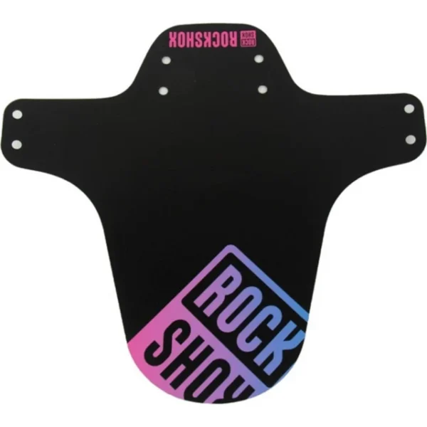 Garde-boue Rockshox pour fourches VTT noir, rose et bleu