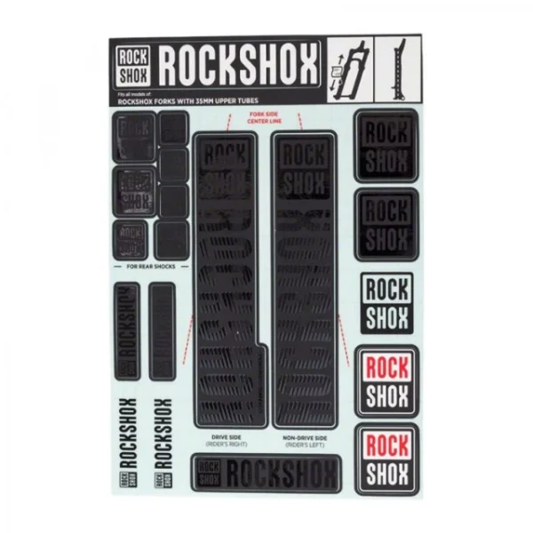 Kit de stickers Rockshox Gris pour fourches 35mm