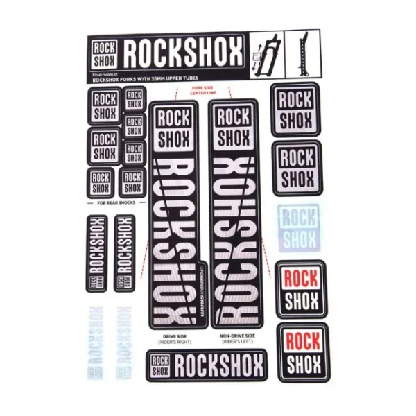 Kit de stickers Rockshox Blanc pour fourches 35mm