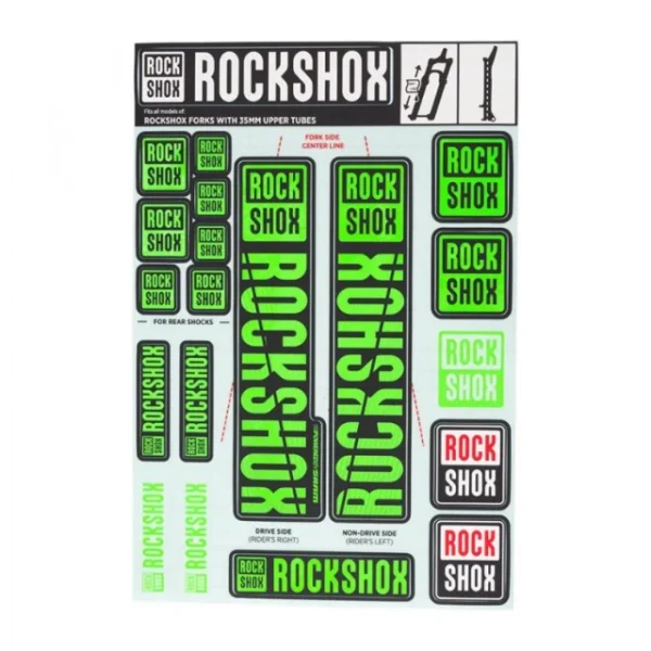 Kit de stickers Rockshox Vert pour fourches 35mm
