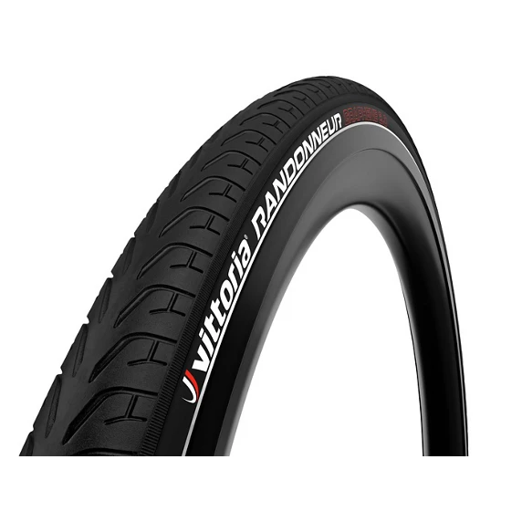 Pneu rigide ville Vittoria Randonneur 700x40c noir et réfléchissant