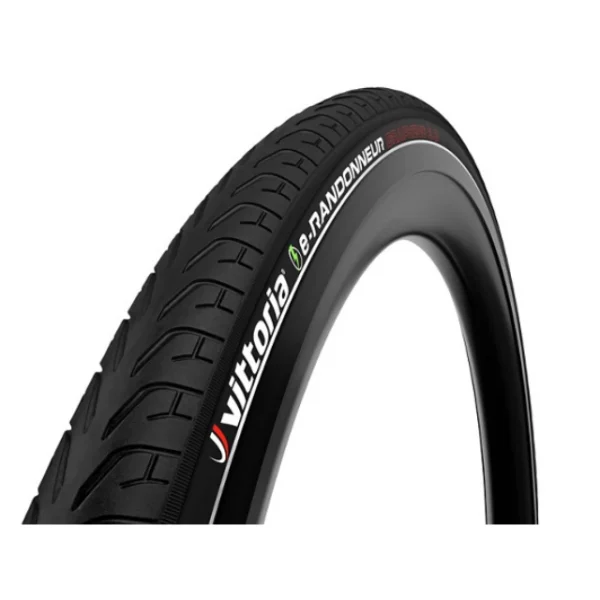 Pneu rigide ville Vittoria E-Randonneur 27.5x1.75 noir et réfléchissant