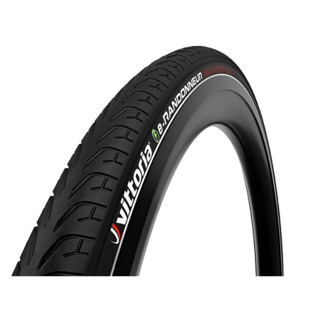 Pneu rigide ville Vittoria E-Randonneur 27.5x1.75 noir et réfléchissant