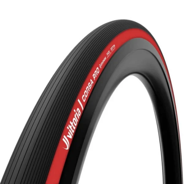 Pneu souple route Vittoria Corsa Pro 700x28c noir et rouge