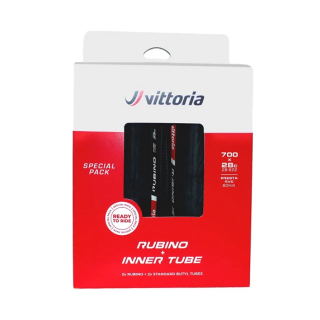 Lot de 2 pneus souples route Vittoria Rubino IV G2.0 700x28c avec 2 chambres à air 1 Lot de 2 pneus souples route Vittoria Rubino IV G2.0 700x28c avec 2 chambres à air