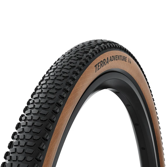 Pneu souple gravel Continental Terra Adventure Trail Grip 28x1.75 marron et noir