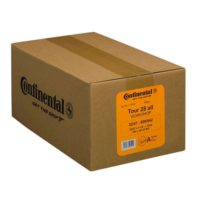 Lot de 50 chambres à air Continental Tour 28 valve schrader 40mm vrac