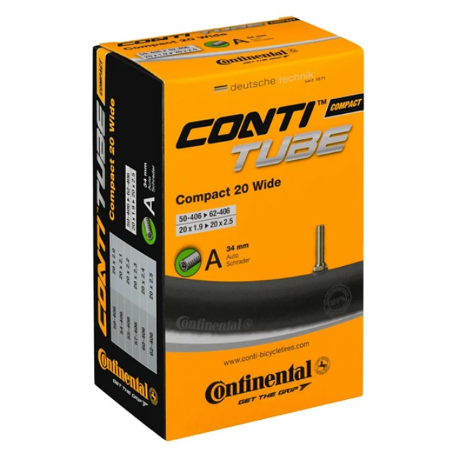 Chambre à air Continental Compact 20" large valve schrader 34mm