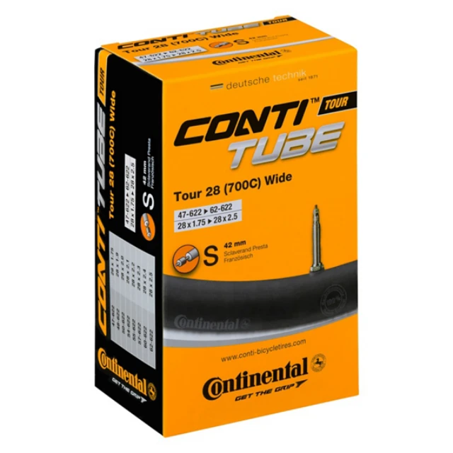 Chambre à air Continental Tour 28 Wide valve presta 42mm