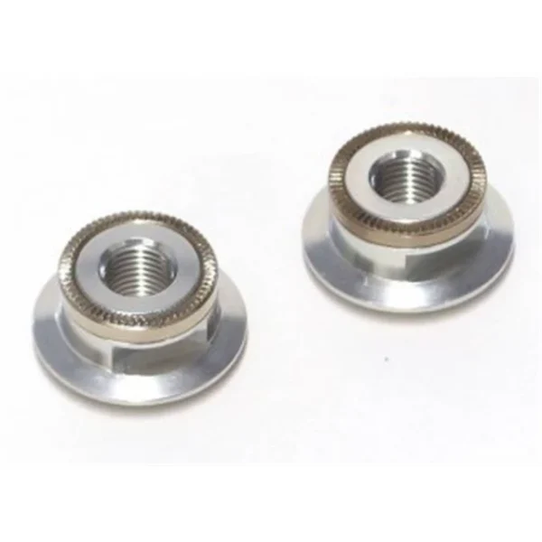 Paire d'écrous Fast Forward pour axe de piste M10 Argent