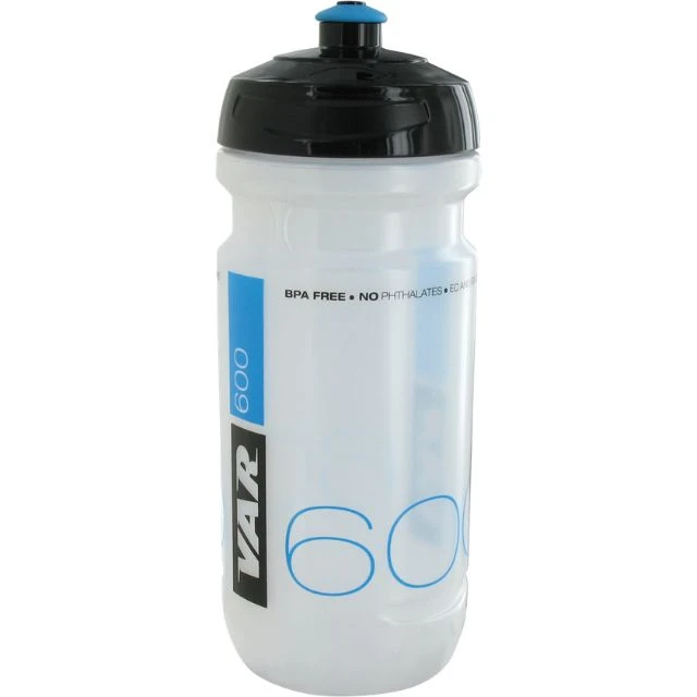 Bidon Var 600 ml translucide, noir et bleu