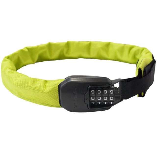Antivol chaîne ceinture à code Hiplok Spin noir et jaune