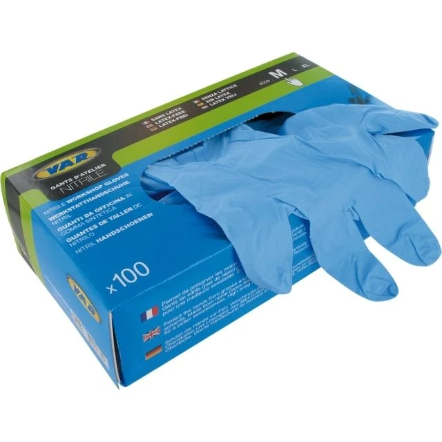 Lot de 100 gants d'atelier Var en nitrile taille M