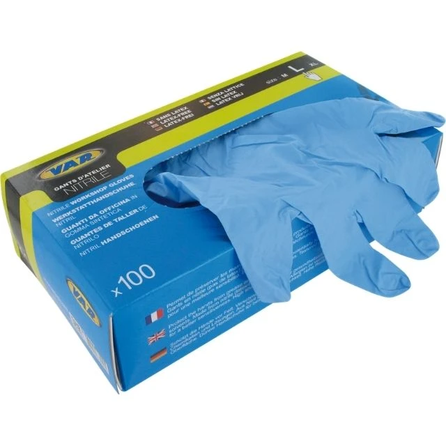 Lot de 100 gants d'atelier Var en nitrile taille L