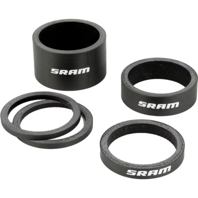 Lot de 4 entretoises carbone Sram UD pivot 1-1/8" logo blanc