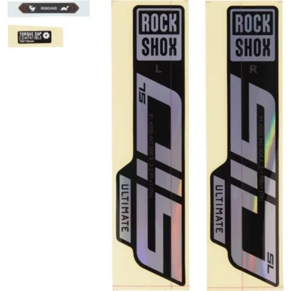 Autocollants Rockshox SID SL Ultimate arc en ciel et noir