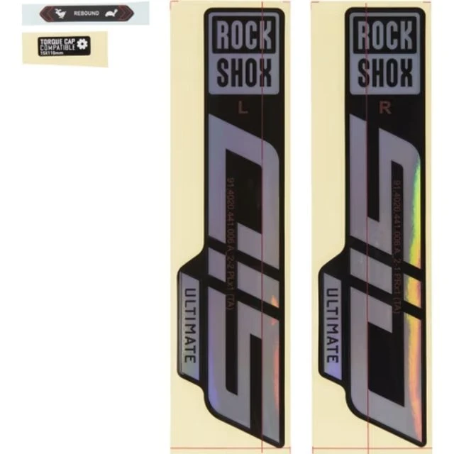 Autocollants Rockshox SID Ultimate arc en ciel et noir