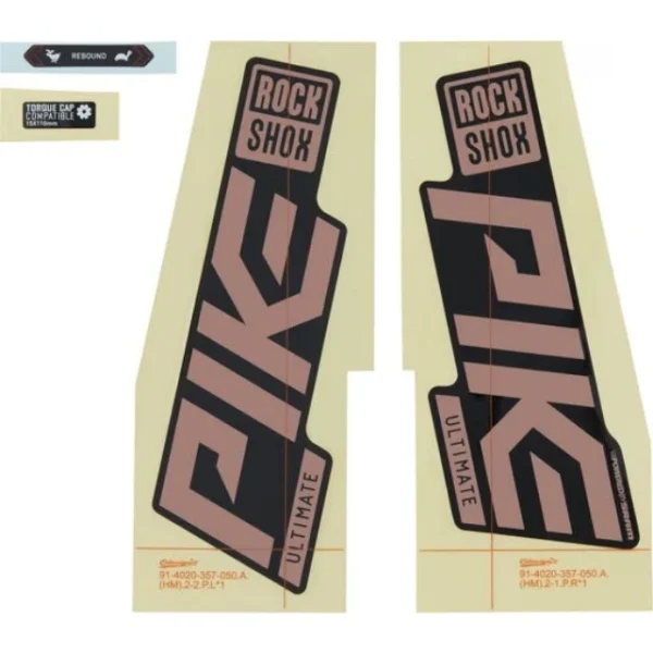 Autocollants Rockshox Pike Ultimate cuivre et noir