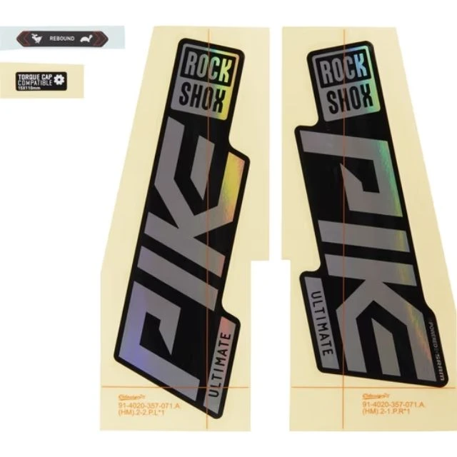 Autocollants Rockshox Pike Ultimate arc en ciel et noir
