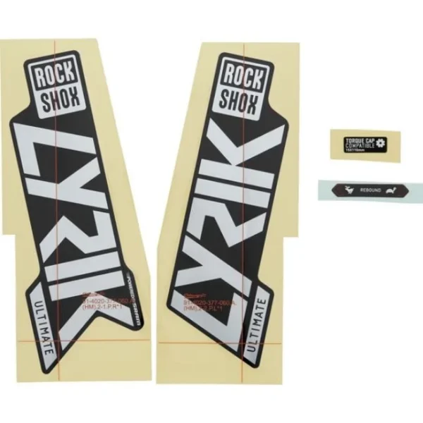 Autocollants Rockshox Lyrik Ultimate blanc et noir