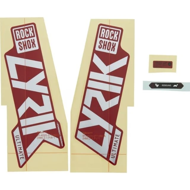 Autocollants Rockshox Lyrik Ultimate blanc et rouge