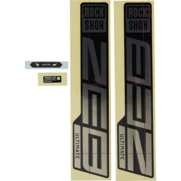Autocollants Rockshox ZEB Ultimate blanc et noir