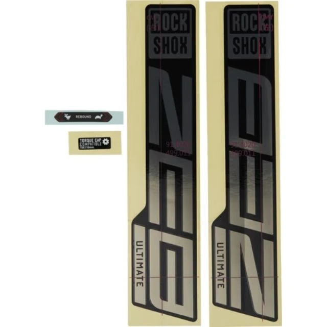 Autocollants Rockshox ZEB Ultimate blanc et noir
