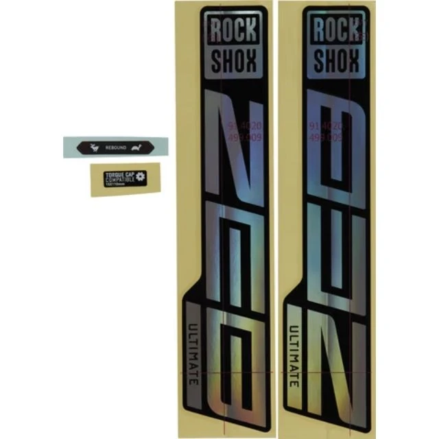Autocollants Rockshox ZEB Ultimate arc en ciel et noir