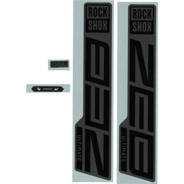 Autocollants Rockshox ZEB Ultimate gris et noir