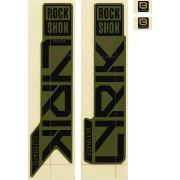 Autocollants Rockshox Lyrik Ultimate noir et vert