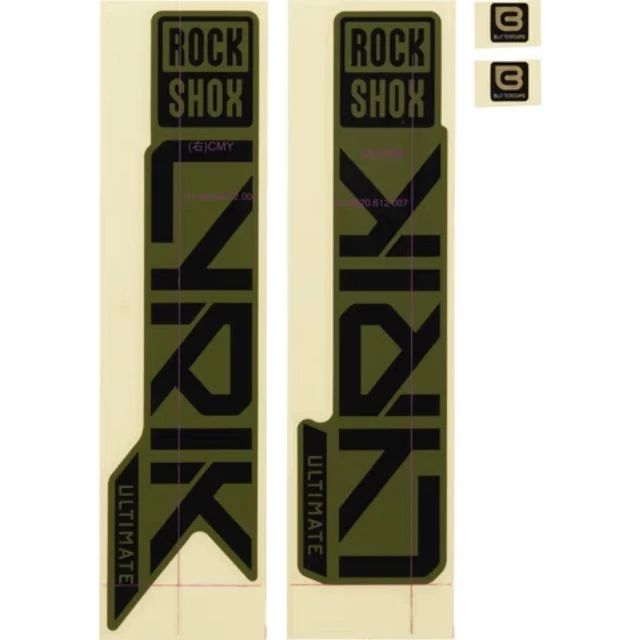 Autocollants Rockshox Lyrik Ultimate noir et vert