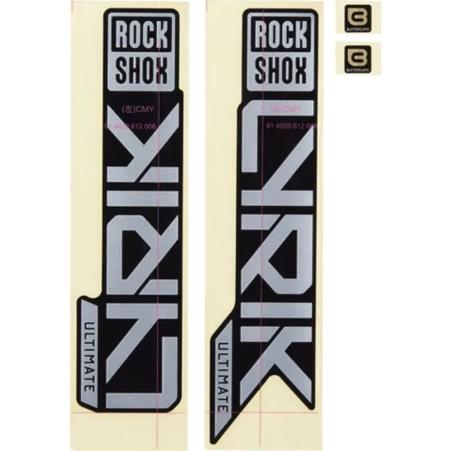 Autocollants Rockshox Lyrik Ultimate Flight Attendant argent et noir
