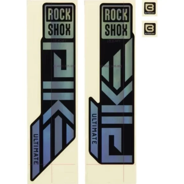 Autocollants Rockshox Pike Ultimate arc en ciel et noir
