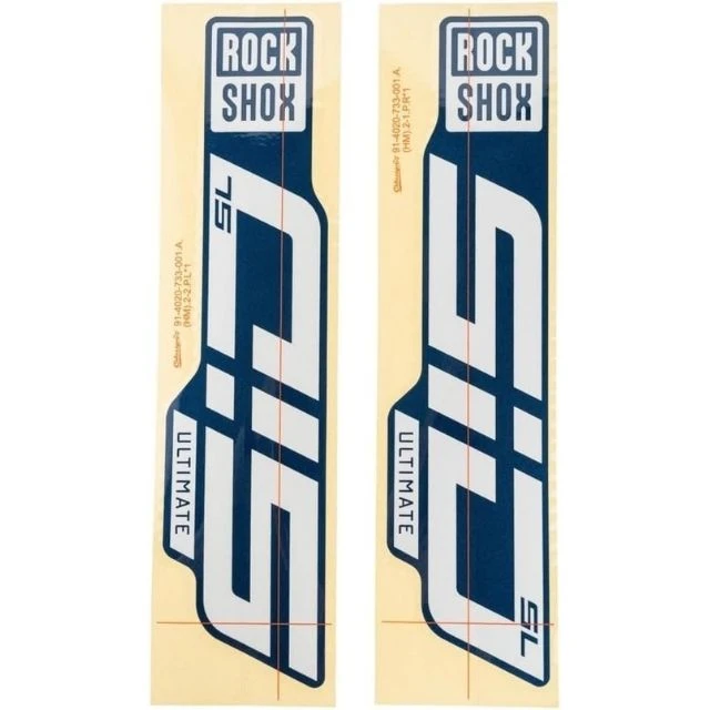Autocollants Rockshox SID Sl Ultimate blanc et bleu