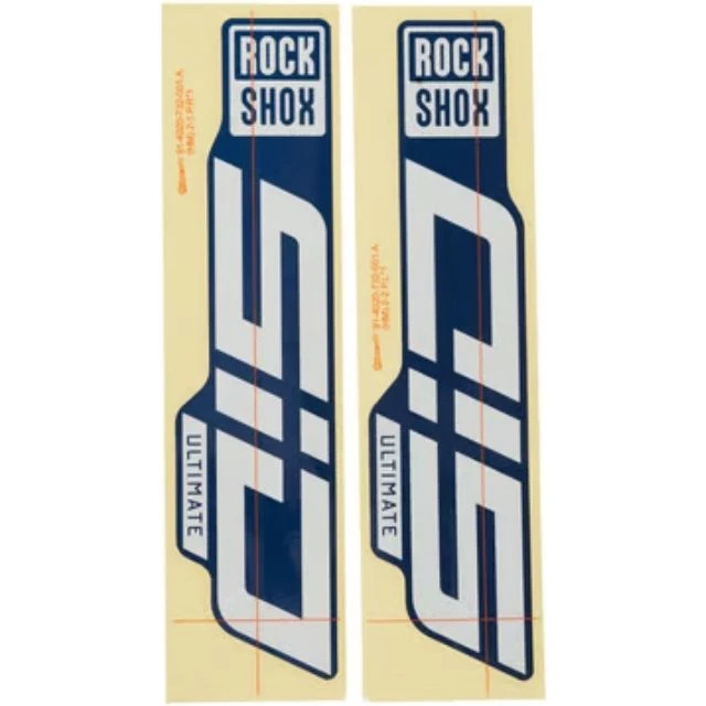 Autocollants Rockshox SID 35mm Ultimate blanc et bleu