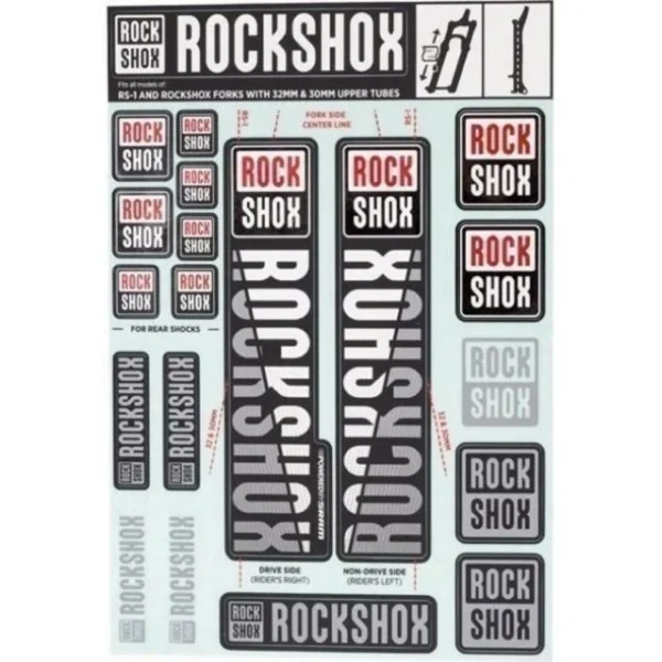 Autocollants Rockshox 30/32mm blanc