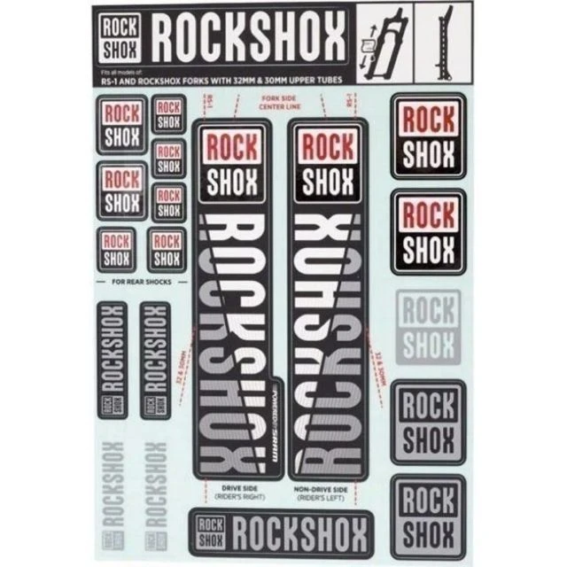Autocollants Rockshox 30/32mm blanc