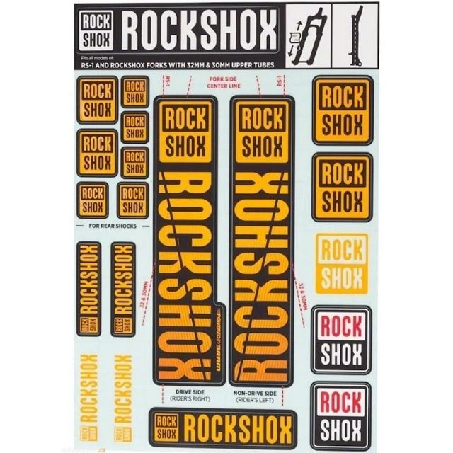 Autocollants Rockshox 30/32mm orange