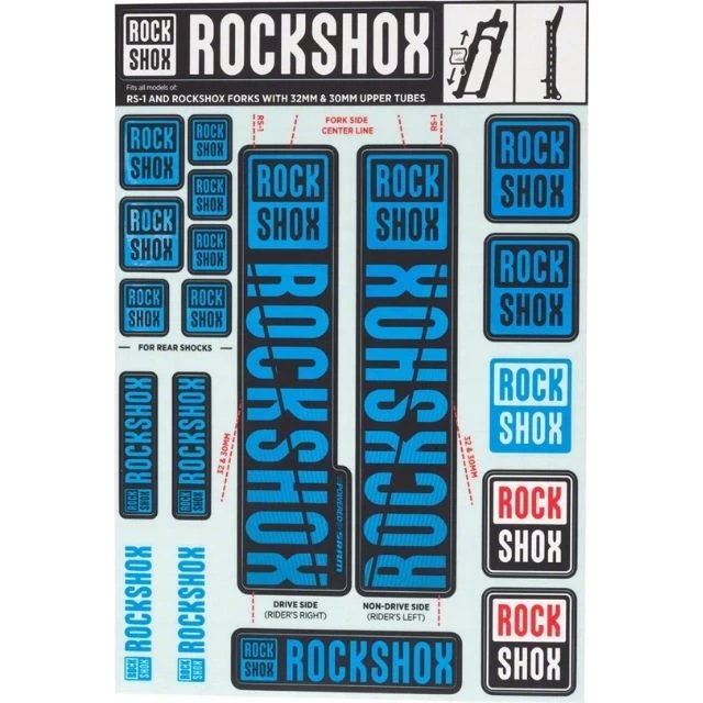 Autocollants Rockshox 30/32mm bleu