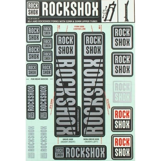 Autocollants Rockshox 30/32mm gris
