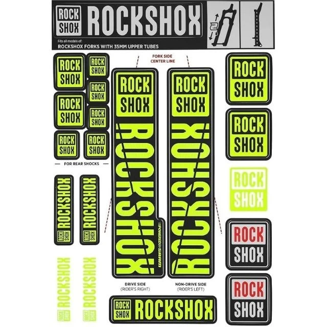Autocollants Rockshox 35mm jaune