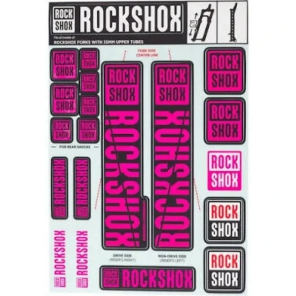 Autocollants Rockshox 35mm rose