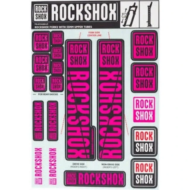 Autocollants Rockshox 35mm rose
