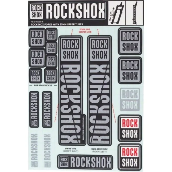 Autocollants Rockshox 35mm gris