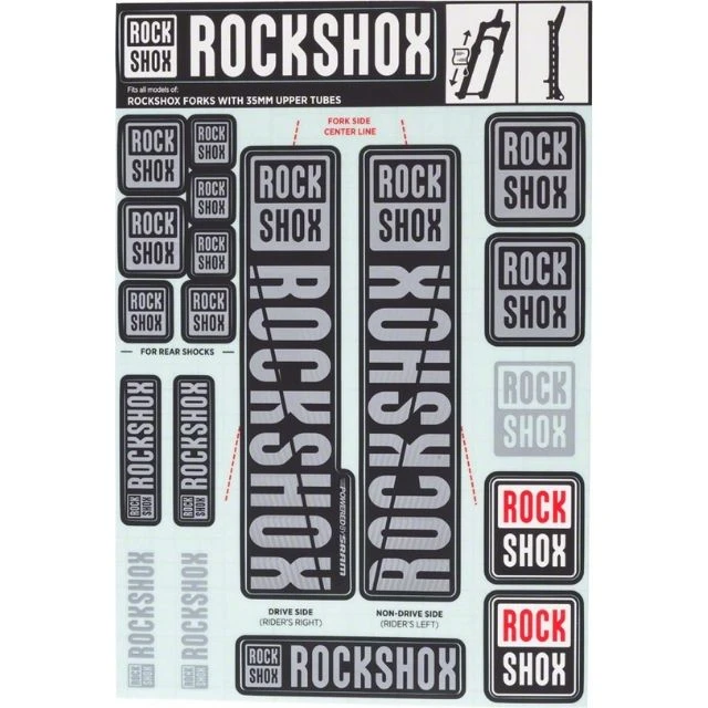 Autocollants Rockshox 35mm gris