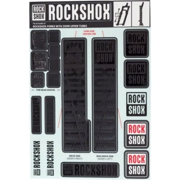 Autocollants Rockshox double té 35mm gris