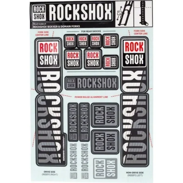 Autocollants Rockshox double té 35mm blanc