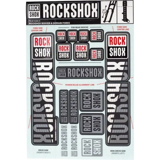 Autocollants Rockshox double té 35mm blanc